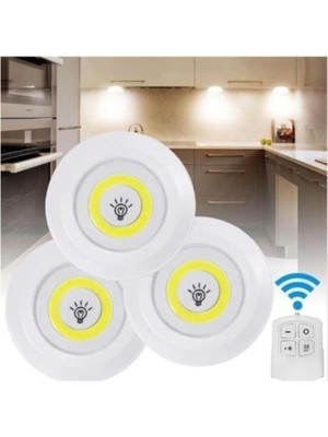 Uzaktan Kumandalı 3 Lü Spot LED Lamba Kablosuz Pilli Işıldak