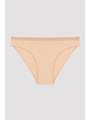 Penti Bej Easy Pamuklu Trim Slip Külot