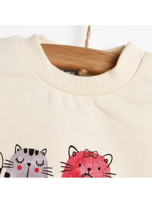 Hellobaby Basic Kız Bebek Şardonlu Iki Ip Baskılı Sweatshirt
