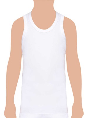 Tutku 6'lı Paket  0124 Penye Erkek Çocuk Atlet Beyaz