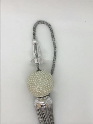 Bey Pa Tül Perde Inci Orta Sarkıt Perde Aksesuar Gri