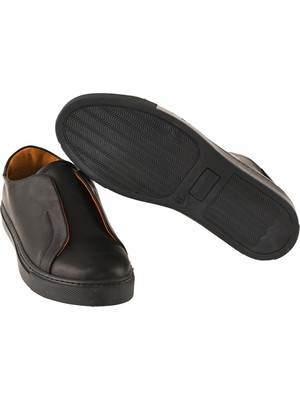 Moosefield Hakiki Deri Siyah Kadın Sneaker