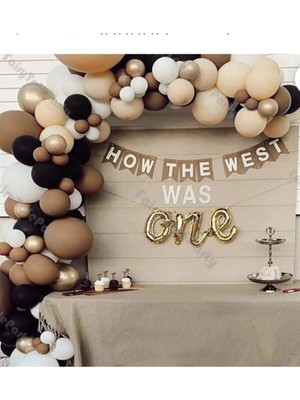 Best Parti Karamel-Ten-Siyah-Beyaz-Gold Renk Balon Zinciri 100 Adet+5 mt Balon Zinciri