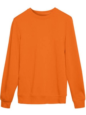 Shaco Design Turuncu Bisiklet Yaka Sweatshirt
