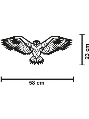 GünArt "lazer Kesim Geometrik Kartal - Mdf - 58X23 Cm."