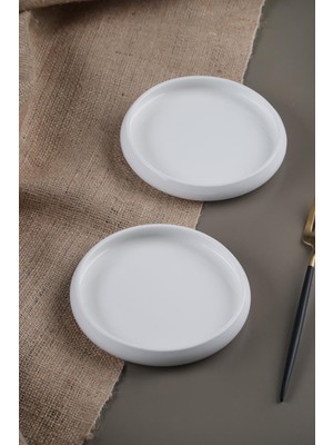 Acar Bianco Perla Porselen Yuvarlak Tabak 14 cm Beyaz Renkli Şık Tasarım