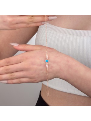 Miavi Silver 925 Ayar Gümüş Opal Taşlı Damla Model Bileklik