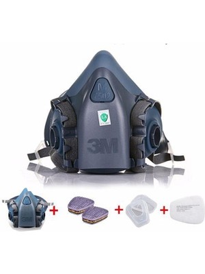 3m 7502 Yarım Yüz Maskesi + 3m 6057 Abe Filtre + 3m 5935 P3 Filtre +K501 Kapak