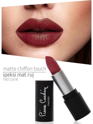 Pierre Cardin Matte Chiffon Touch Lipstick - Red Coral 188 11199