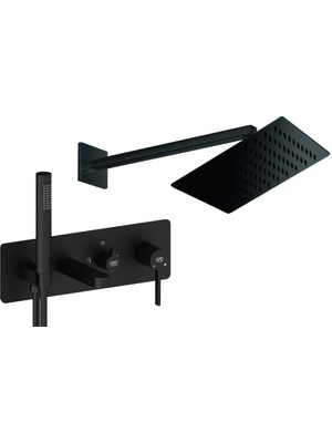 Gpd Kombine Siyah Tam Ankastre Duş Seti Gildo MKA165-S+ADS29-S