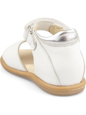Cici Bebe Beyaz Deri Kız Çocuk Sandalet 106253KB-BYZ-DR