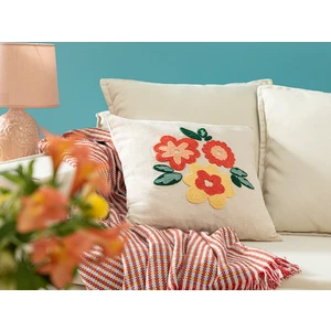 English Home Fleurs Punch Nakışlı Kırlent Kılıfı 45 x 45 cm Naturel