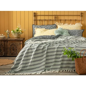 English Home Belle Dokuma Tek Kişilik Yatak Örtüsü 160 x 240 cm Lacivert – Seledon