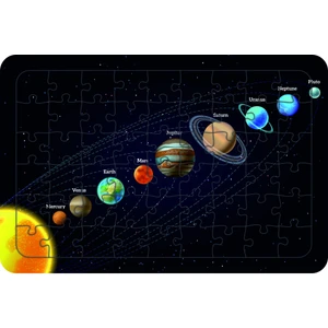 Güven Serigrafi Güneş Sistemi 54 Parça Ahşap Çocuk Puzzle Yapboz Model 2