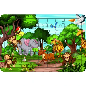 Güven Serigrafi Hayvanlar 54 Parça Ahşap Çocuk Puzzle Yapboz Model 16