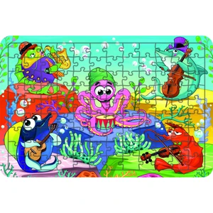 Güven Serigrafi Deniz Canlıları 108 Parça Ahşap Çocuk Puzzle Yapboz Model 13