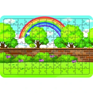 Güven Serigrafi Gökkuşağı 108 Parça Ahşap Çocuk Puzzle Yapboz Model1