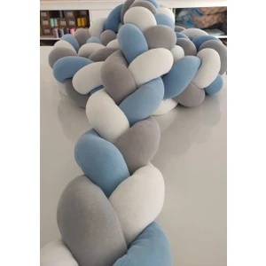 Meleğin Işıklı Topları 420 cm 3'lü Örgü Koruma /80X130 Anne Yanı Park Beşik - Yatak Koruyucu