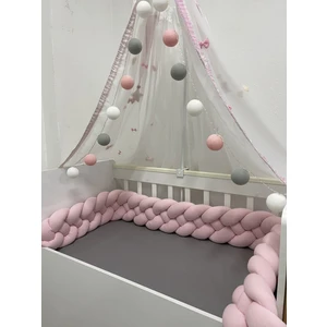 Meleğin Işıklı Topları 640 cm 4'lü Örgü Koruma /120X200 Montessori Yatak Koruyucu