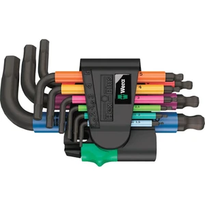 05133164001 950/9 Hex-Plus Çok Renkli 2 L Anahtar Seti, Metrik, Blacklaser, 9 Parça