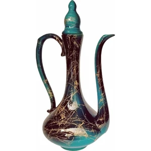 Zümrüt Yeşili El Işlemeli Ibrik Vazo Yükseklik 32 cm
