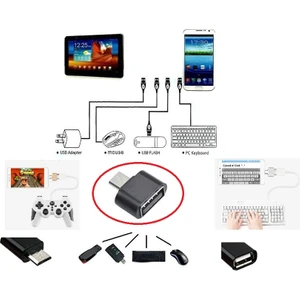 USB To Micro USB Ye Dönüştürücü - Klavye Mouse Joystick Telefona Bağlama-