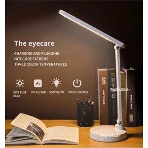 Peak Star Şarjlı Dokunmatik LED Masa Lambası Çalışma Okuma Işığı 3 Kademeli 40 Ledli USB Kablolu Masa Lamba