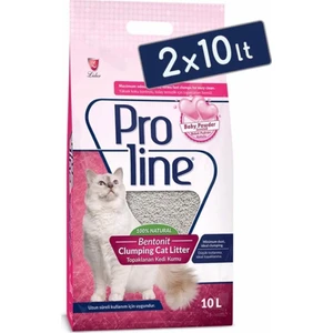 Pro Line Bebek Pudrası Kokulu Topaklanan Kedi Kumu 10 Lt (2 Adet) Badestore