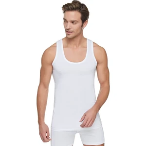 6'lı Paket  3001 Pamuk Penye Erkek Atlet Beyaz