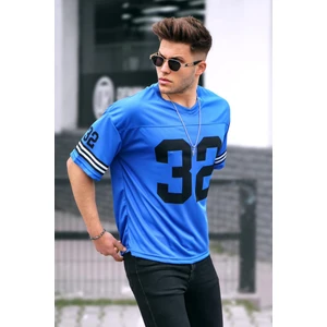 Saks Baskılı Oversize Erkek Tişört