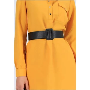 Kadın Siyah Deri Görünümlü Bel Kemeri ES006