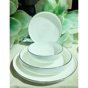 Sufi 24 Parça 6 Kişilik Yemek Takımı Platin