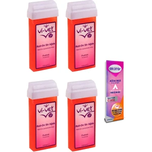 Vivet Kartuş Roll-On Pudralı Ağda 100 Ml 4 Adet  Ağda Bezi 2mt
