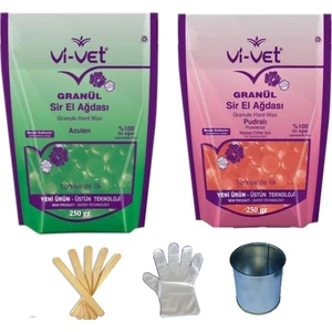 Vivet Granül Ağda Pudralı 250 Gr.  Azulen 250 Gr.   Cezve