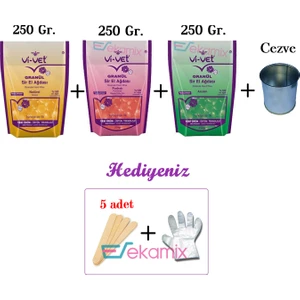 Vivet Granül Ağda Pudralı 250 Gr Azulen 250 Gr Naturel 250g Cezve