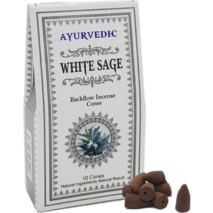 Ayurvedic Incense Ayurvedic Konik Geri Akış Tütsü Adaçayı Adaçayı Aromalı 10 Adet