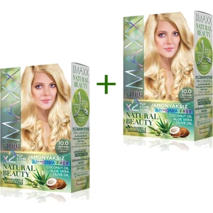 Maxx Deluxe 2 Paket Natural Beauty Amonyaksız Saç Boyası 10.0 Açık Sarı