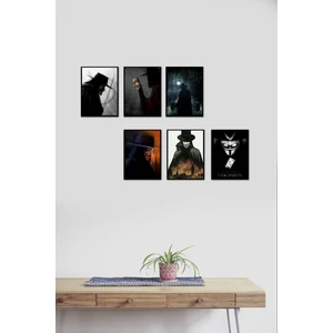 V For Vandetta 6 Parça Mdf Tablo