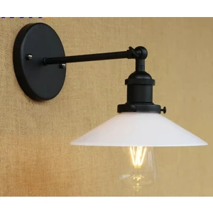 Retro Siyah Mafsalı Beyaz Başlıklı Metal Aplik 23CM