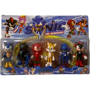 Kirpi Sonic Oyuncak Tails-Knuckles-Super Sonıc-Metal Sonıc-Sonic 6'lı Figür Karakter Oyuncak Seti