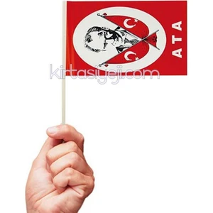 Çubuklu Atatürk'lü Bayrak / Sopalı Atatürk'lü Bayrak 7 Adet