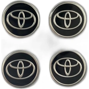 Toyota Jant Göbeği Göbek Arması Sticker 4'lü Set - Siyah