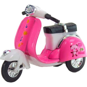 Oyuncak Scooter Motosiklet Metal Çek Bırak Pembe 12 cm