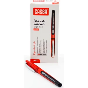 1453 Imza Kalemi 1.0 mm 10 Adet Kırmızı