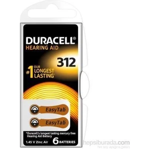 312 Numara 6'lı Işitme Cihazı Pili
