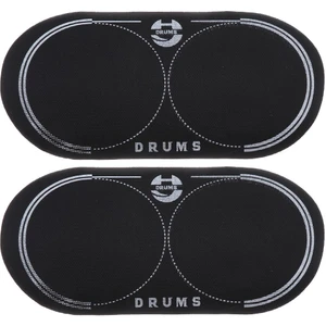 Bas Kick Davul Parçaları Için 2 Adet Çift Pedal Yama 12.8x6.5 cm Siyah  (Yurt Dışından)