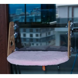 Pugalo  Cam Yatağı Vantuzlu Kedi Cam Yatağı Pugalo Vantuzlu Yatak Pembe