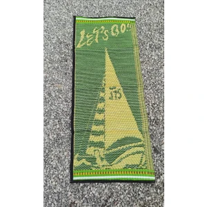 Leva House Plaj Hasırı Let's Go Yazılı Yeşil Renk 60X150 cm
