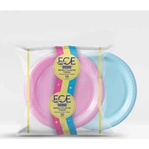 Ece Renkli Kağıt Tabak 10'lu 1 Paket