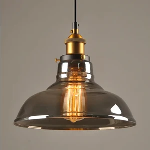 modern,rustik,vintage mutfak,oda,cafe,oteller için füme cam 1xe27 sarkıt avize çap:28cm